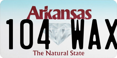 AR license plate 104WAX