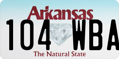 AR license plate 104WBA
