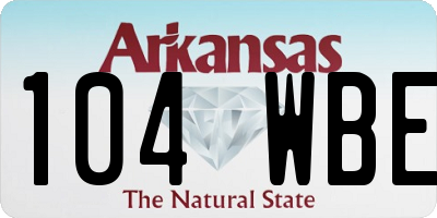 AR license plate 104WBE