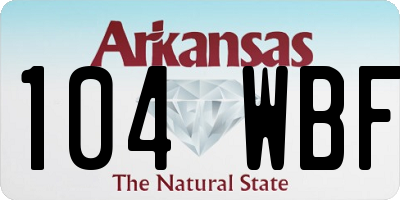 AR license plate 104WBF