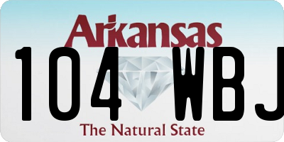 AR license plate 104WBJ