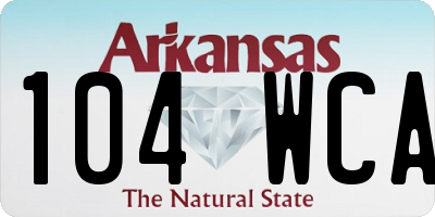 AR license plate 104WCA