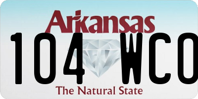 AR license plate 104WCO