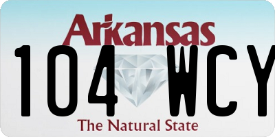 AR license plate 104WCY