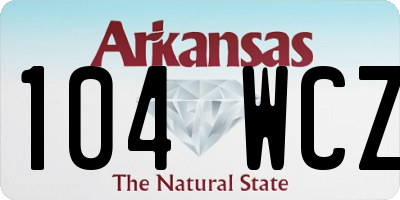 AR license plate 104WCZ