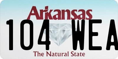 AR license plate 104WEA
