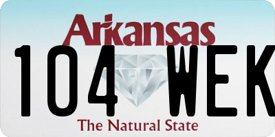 AR license plate 104WEK