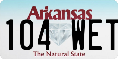 AR license plate 104WET