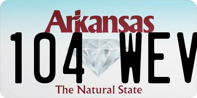 AR license plate 104WEV