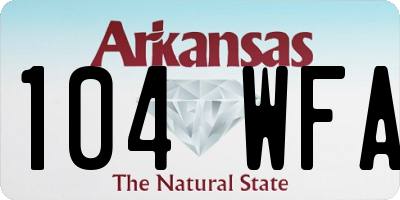 AR license plate 104WFA