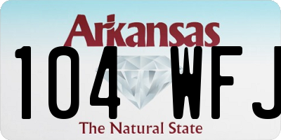 AR license plate 104WFJ