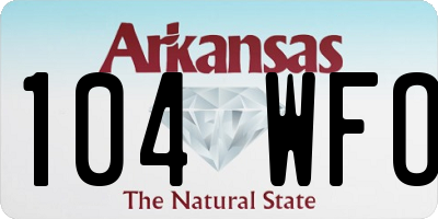 AR license plate 104WFO