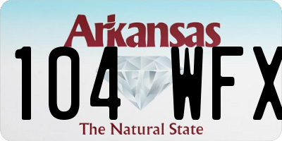 AR license plate 104WFX