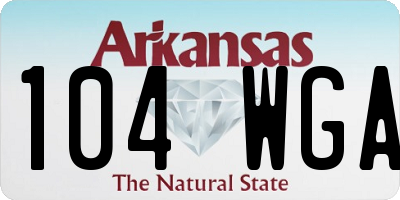 AR license plate 104WGA