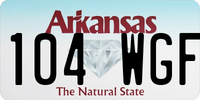 AR license plate 104WGF