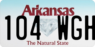 AR license plate 104WGH