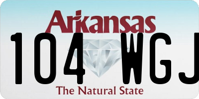 AR license plate 104WGJ