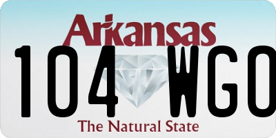 AR license plate 104WGO