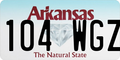 AR license plate 104WGZ