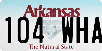 AR license plate 104WHA