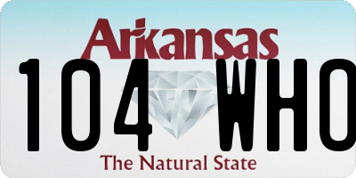 AR license plate 104WHO