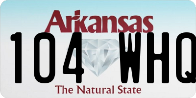 AR license plate 104WHQ