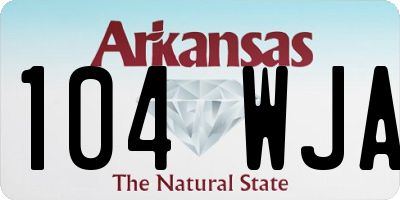 AR license plate 104WJA