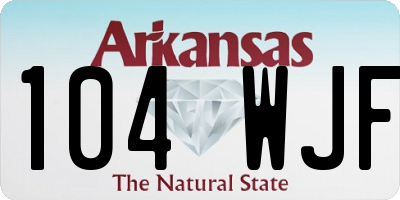 AR license plate 104WJF