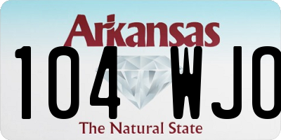AR license plate 104WJO