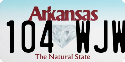 AR license plate 104WJW