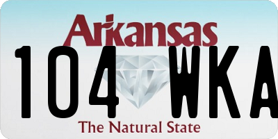 AR license plate 104WKA