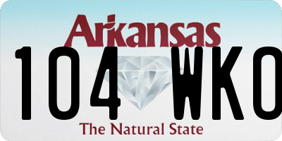AR license plate 104WKO