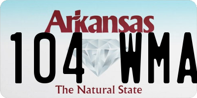 AR license plate 104WMA