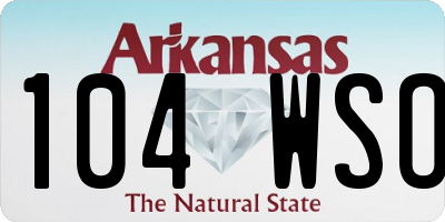 AR license plate 104WSO