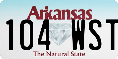 AR license plate 104WST