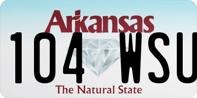AR license plate 104WSU