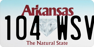 AR license plate 104WSV