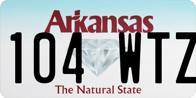 AR license plate 104WTZ