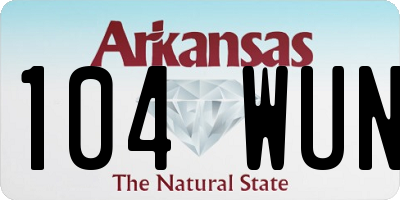AR license plate 104WUN