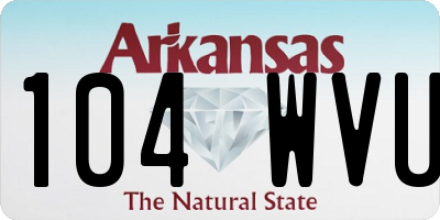 AR license plate 104WVU