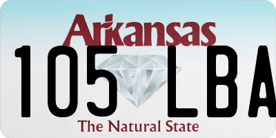 AR license plate 105LBA