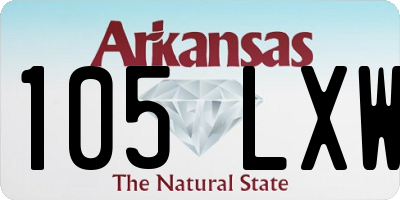 AR license plate 105LXW