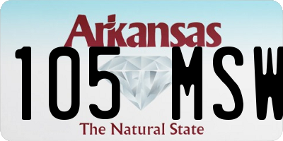AR license plate 105MSW