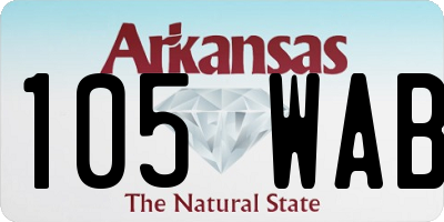 AR license plate 105WAB