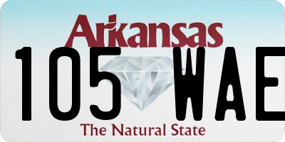 AR license plate 105WAE