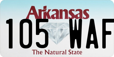AR license plate 105WAF