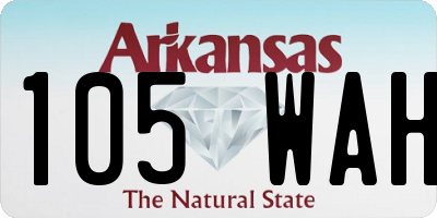 AR license plate 105WAH