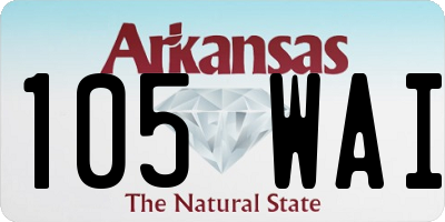 AR license plate 105WAI