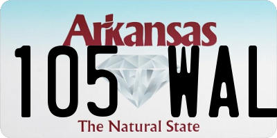 AR license plate 105WAL