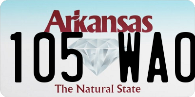 AR license plate 105WAO